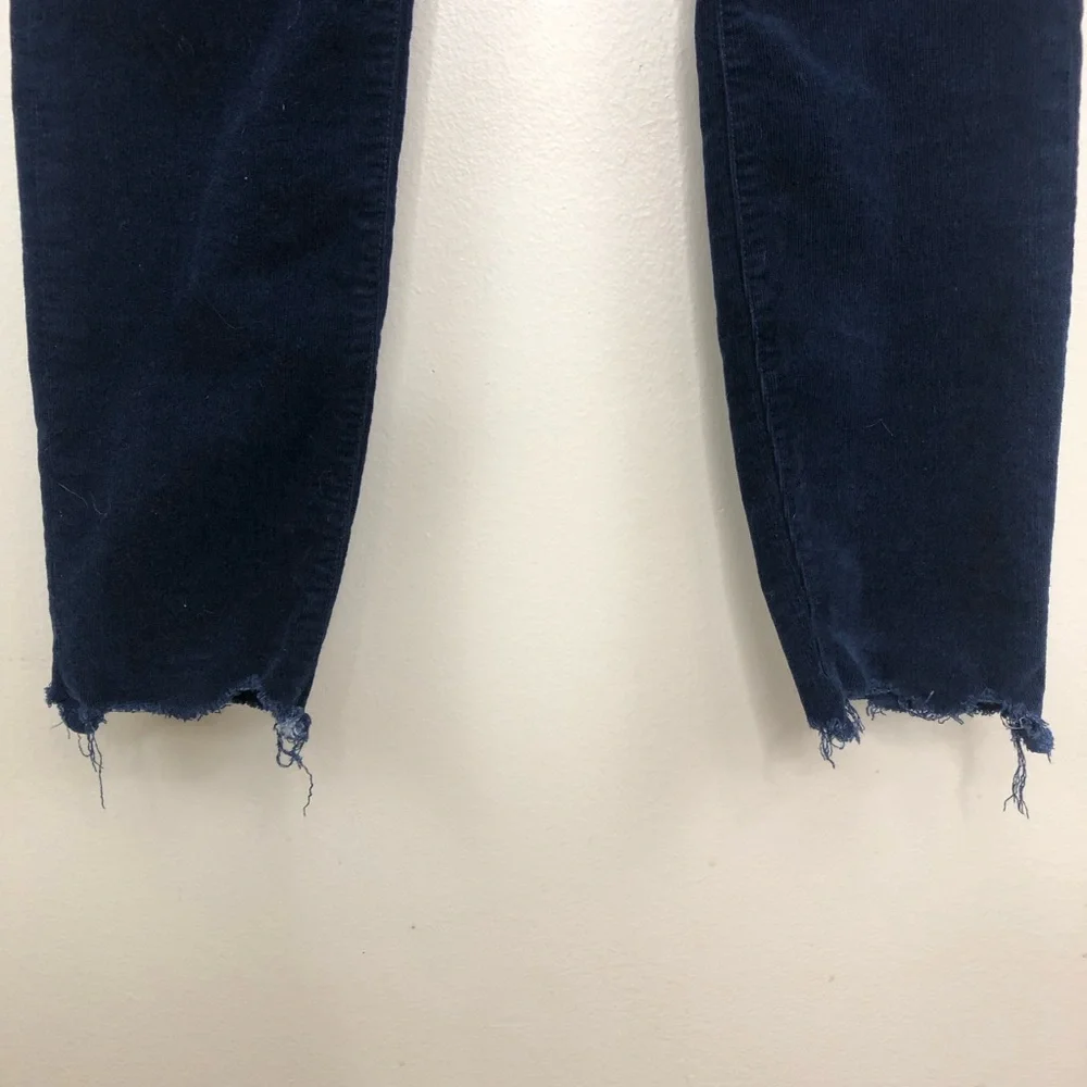 Mother high waisted looker ankle chew hopscotch blue corduroy size 25 - Picture 3 of 15